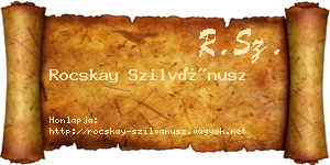 Rocskay Szilvánusz névjegykártya